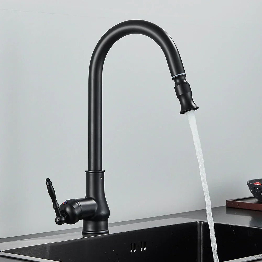 Torneira de cozinha com função de puxar em bronze antigo e sensor tátil - Fioriscas