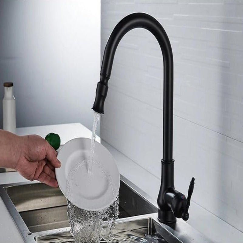 Torneira de cozinha com função de puxar em bronze antigo e sensor tátil - Fioriscas