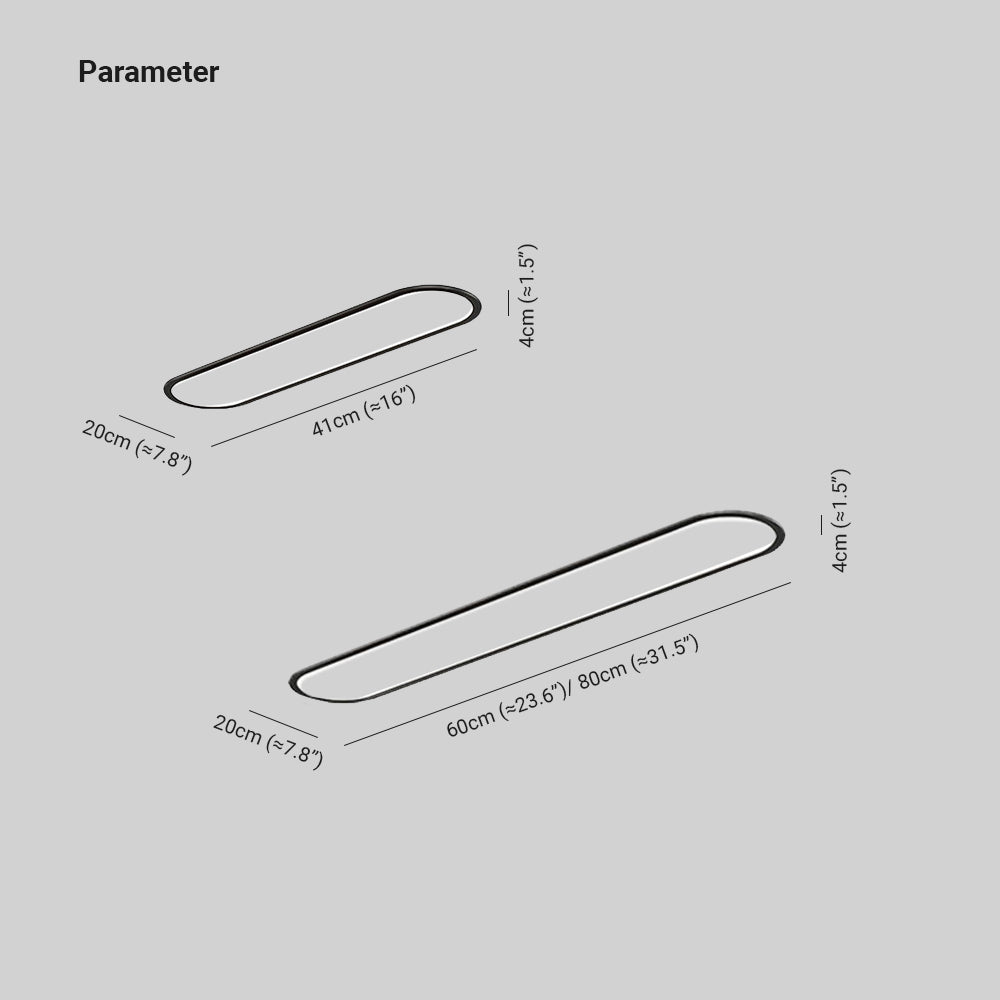 Plafonieră NovaOval, profil oval subțire, neagră sau albă
