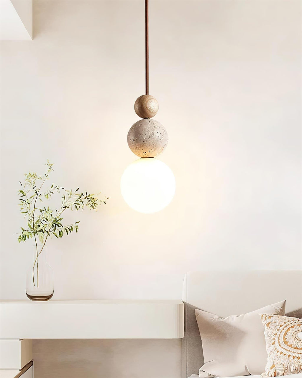 Ball Travertine Pendant Lamp | Fioriscas