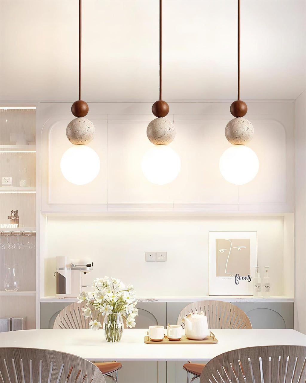 Ball Travertine Pendant Lamp | Fioriscas