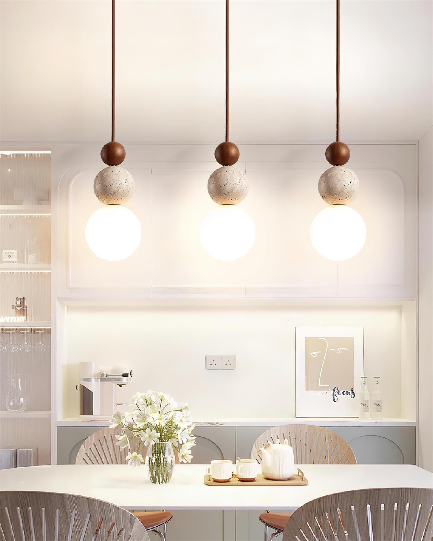Ball Travertine Pendant Lamp | Fioriscas