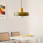 Aurelo Bauhaus-Style Pendant Light With Colored Glass Shade