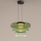 Warstwowa szklana lampa wisząca LumenCrest w stylu Bauhausu, 3 kolory