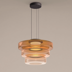 Warstwowa szklana lampa wisząca LumenCrest w stylu Bauhausu, 3 kolory
