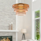 Warstwowa szklana lampa wisząca LumenCrest w stylu Bauhausu, 3 kolory