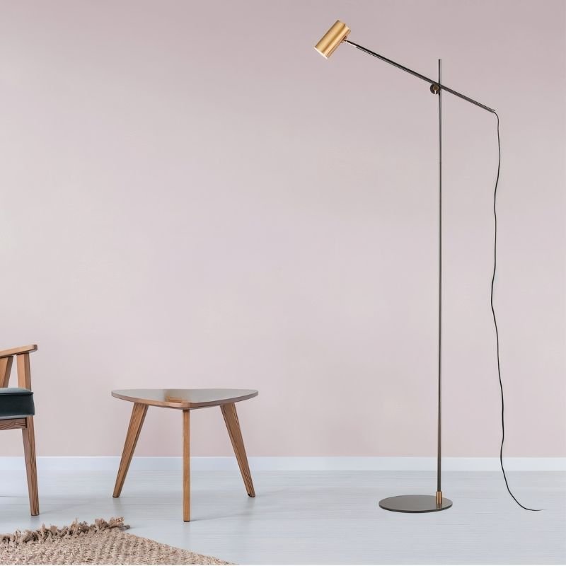 LumaArc Steel Floor Lamp With Adjustable Arm For Contemporary Spaces