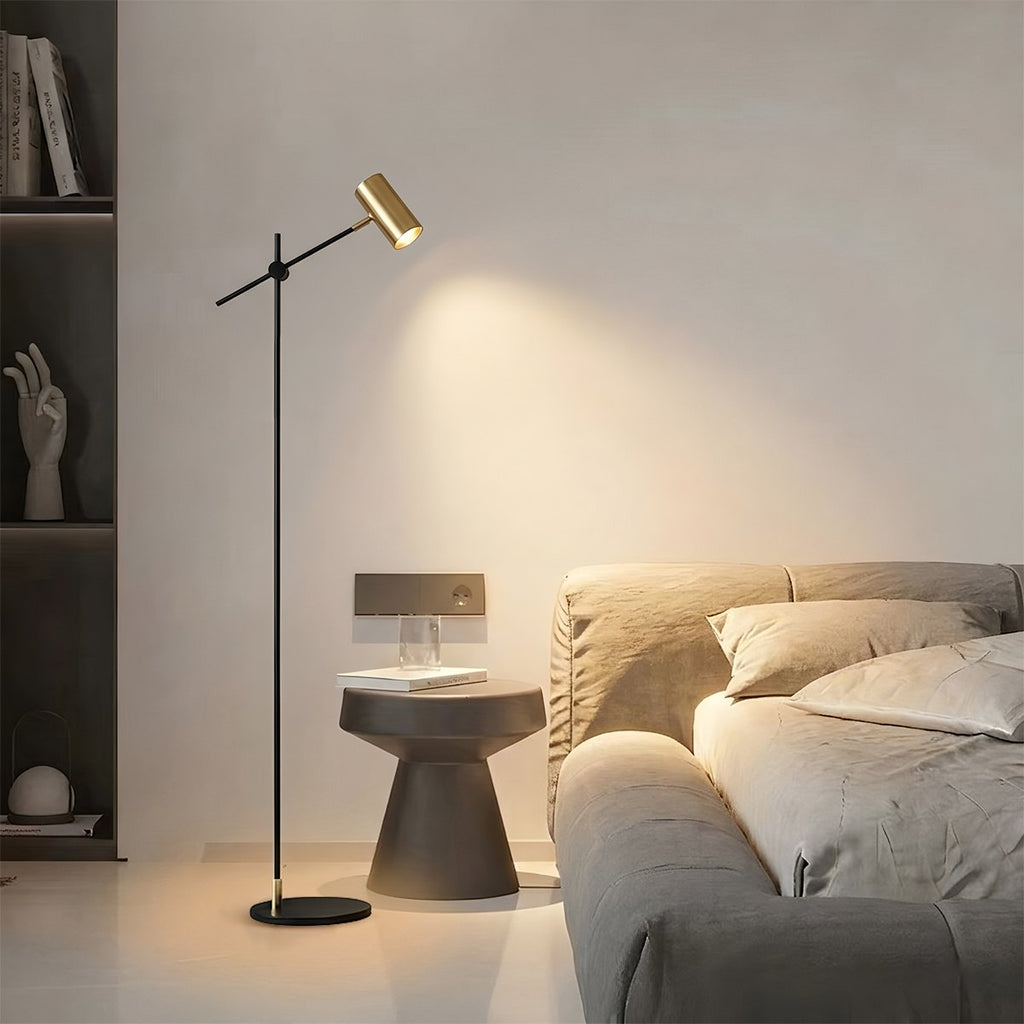 LumaArc Steel Floor Lamp With Adjustable Arm For Contemporary Spaces
