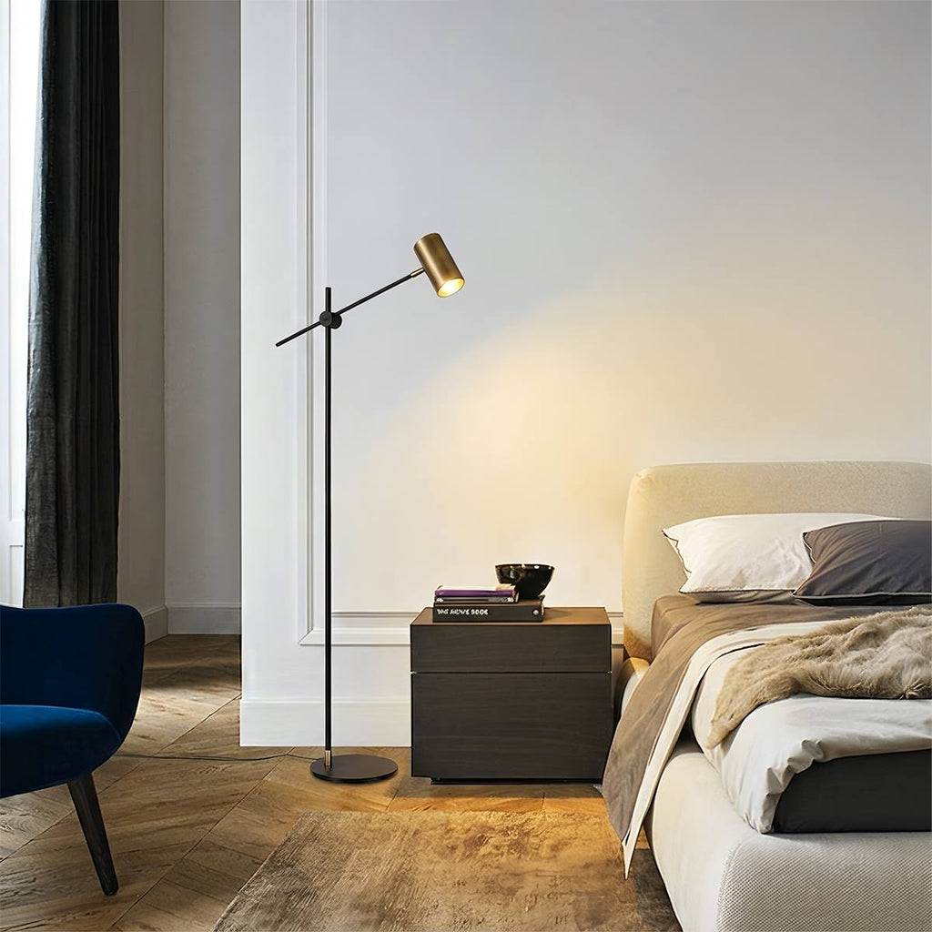 LumaArc Steel Floor Lamp With Adjustable Arm For Contemporary Spaces