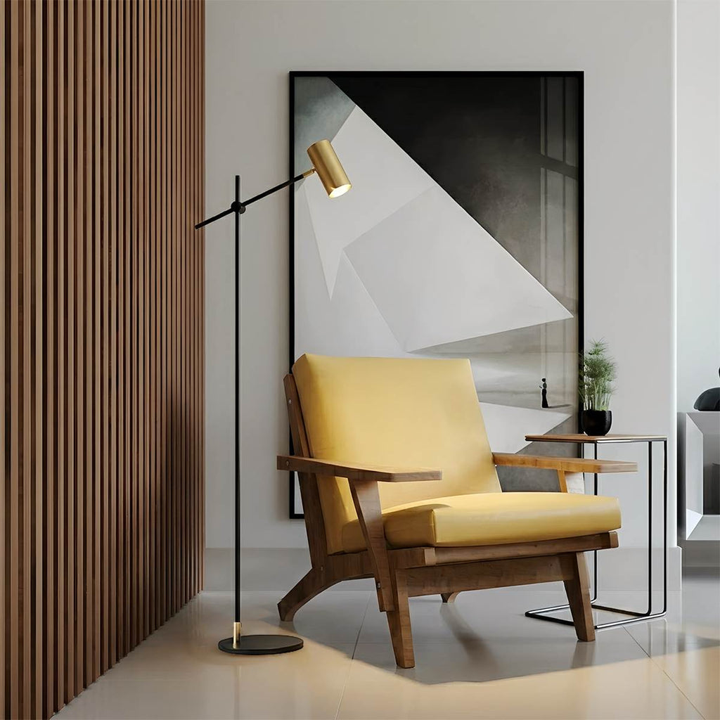 LumaArc Steel Floor Lamp With Adjustable Arm For Contemporary Spaces
