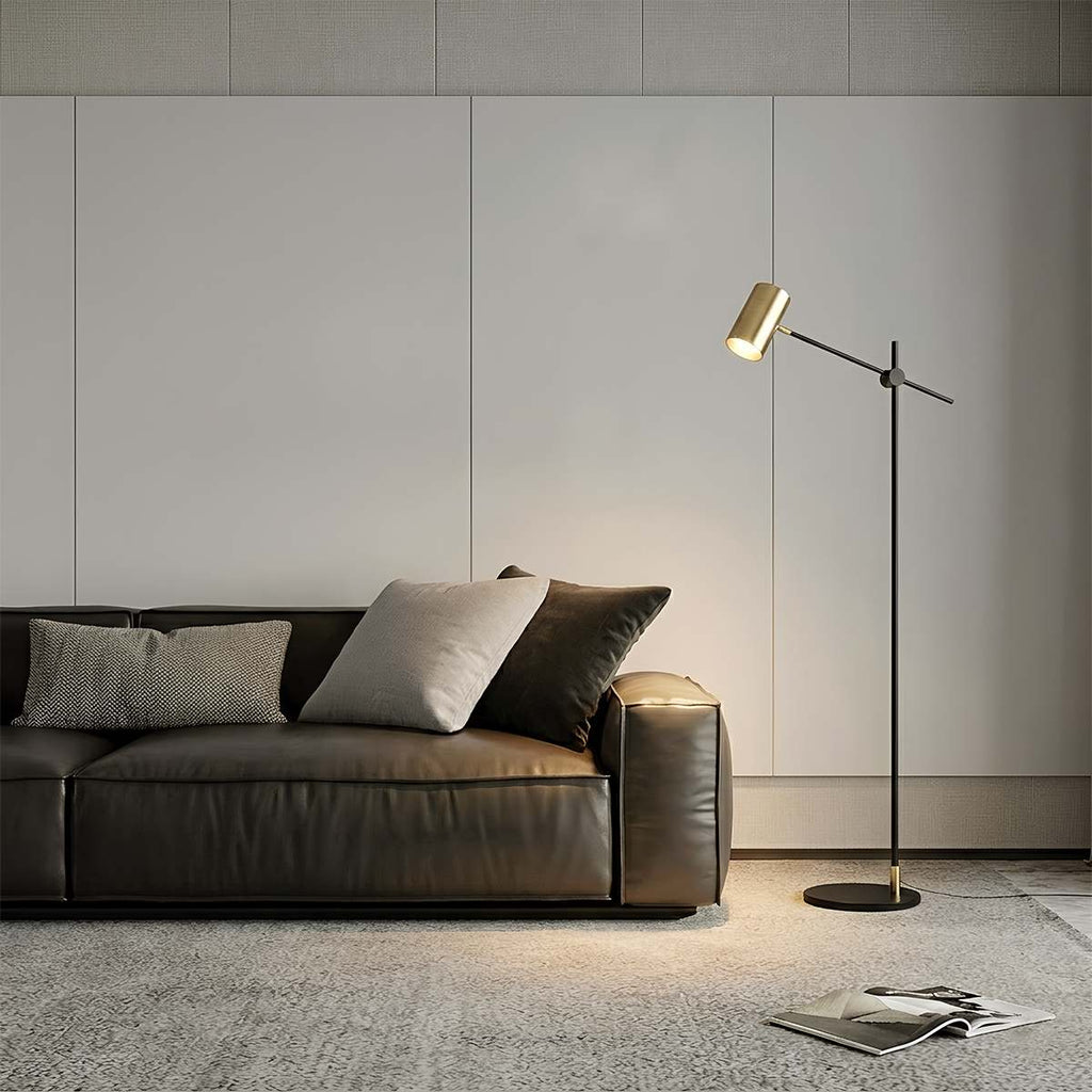 LumaArc Steel Floor Lamp With Adjustable Arm For Contemporary Spaces