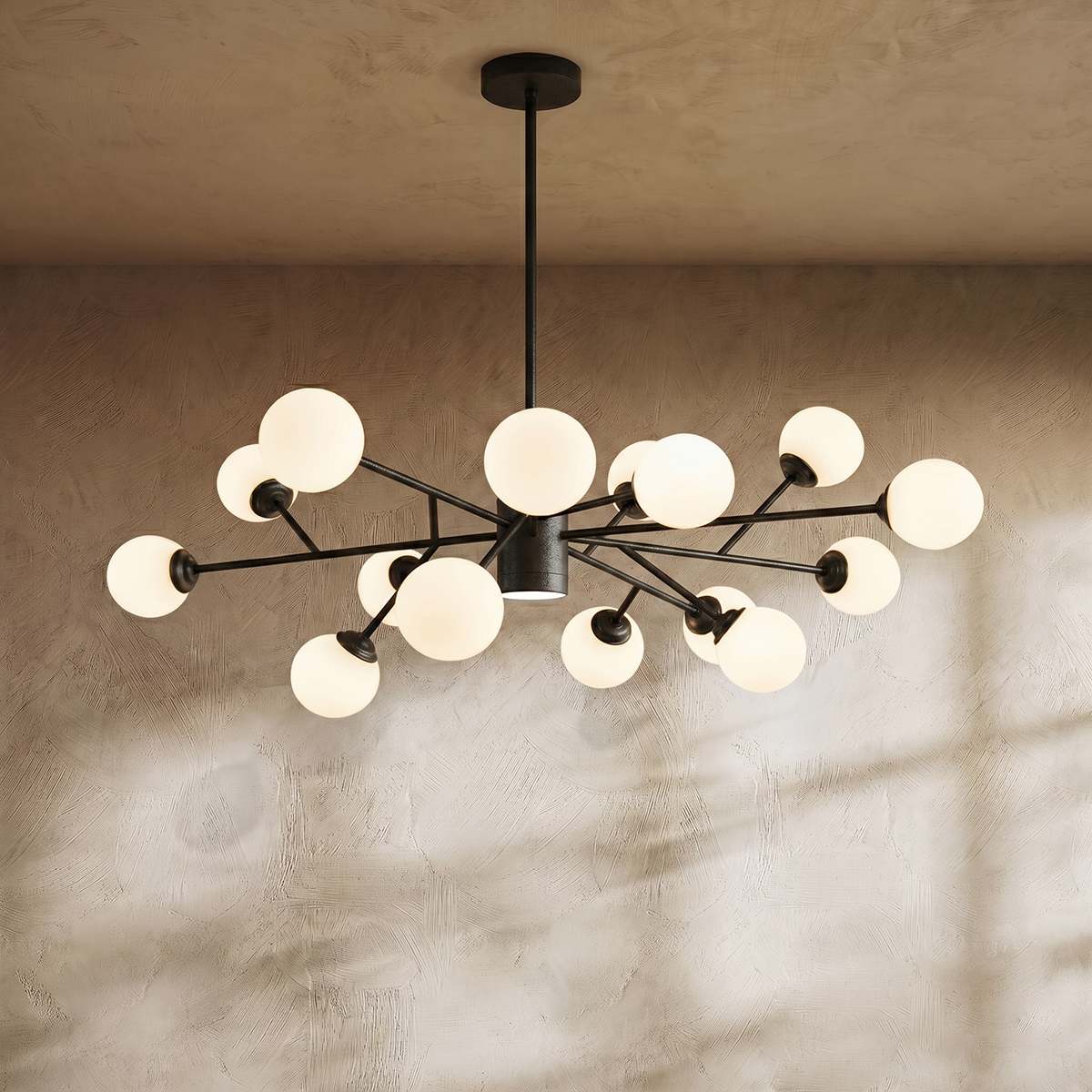 Arcadia Luxe Chandelier In Gold Or Black Aluminum Finish For Cozy Ambience