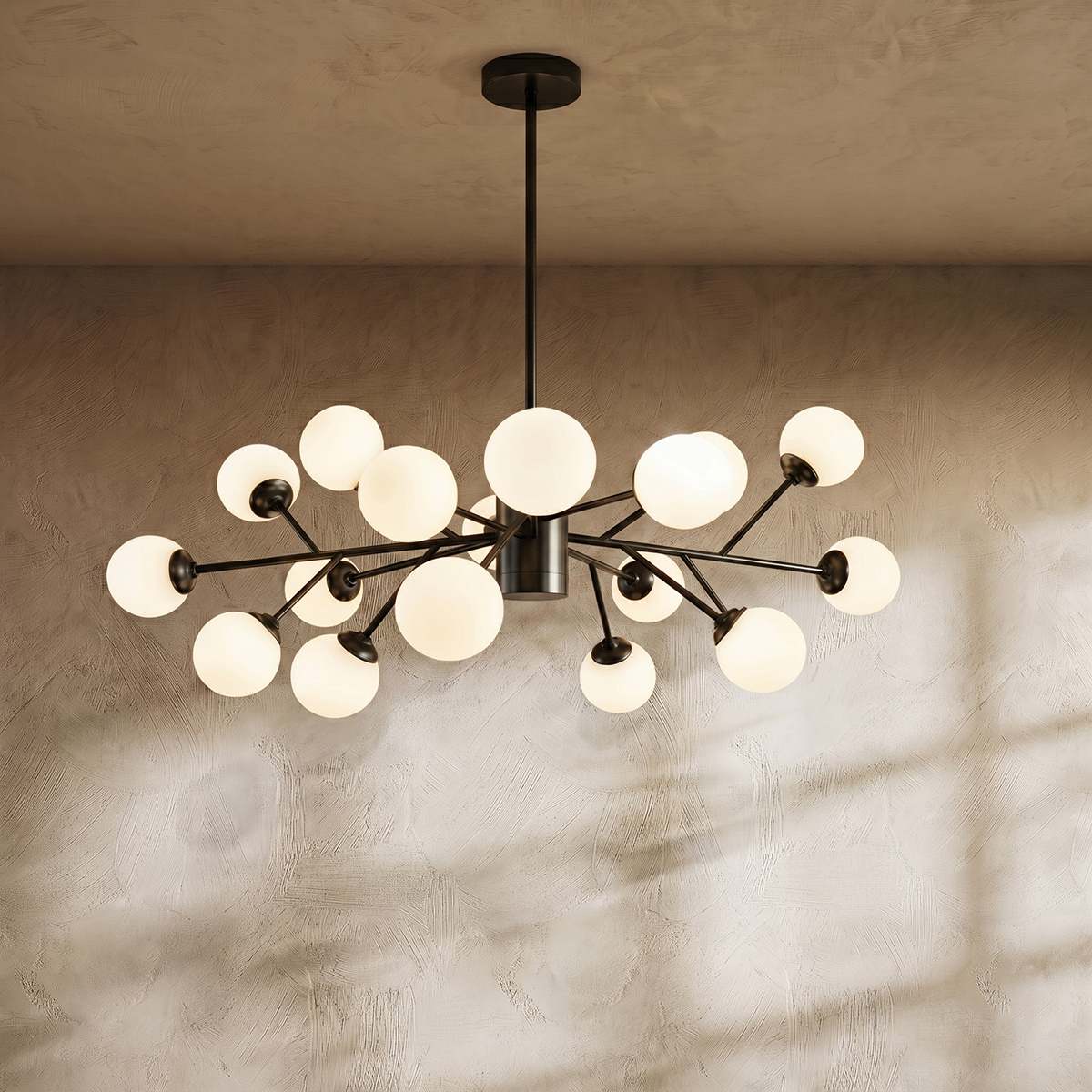 Arcadia Luxe Chandelier In Gold Or Black Aluminum Finish For Cozy Ambience