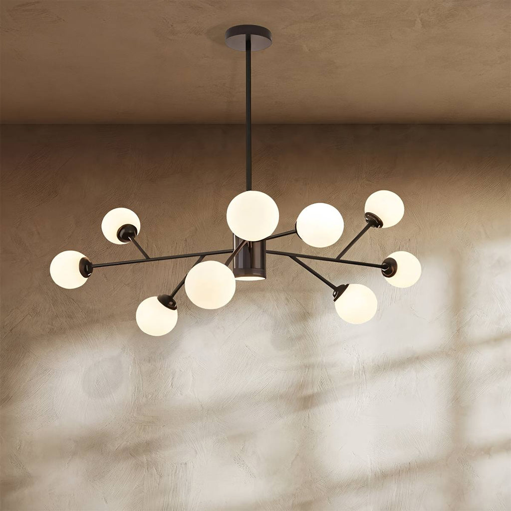 Arcadia Luxe Chandelier In Gold Or Black Aluminum Finish For Cozy Ambience
