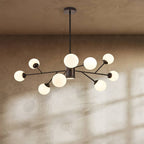 Lampadario Arcadia Luxe in finitura alluminio oro o nero per un'atmosfera accogliente