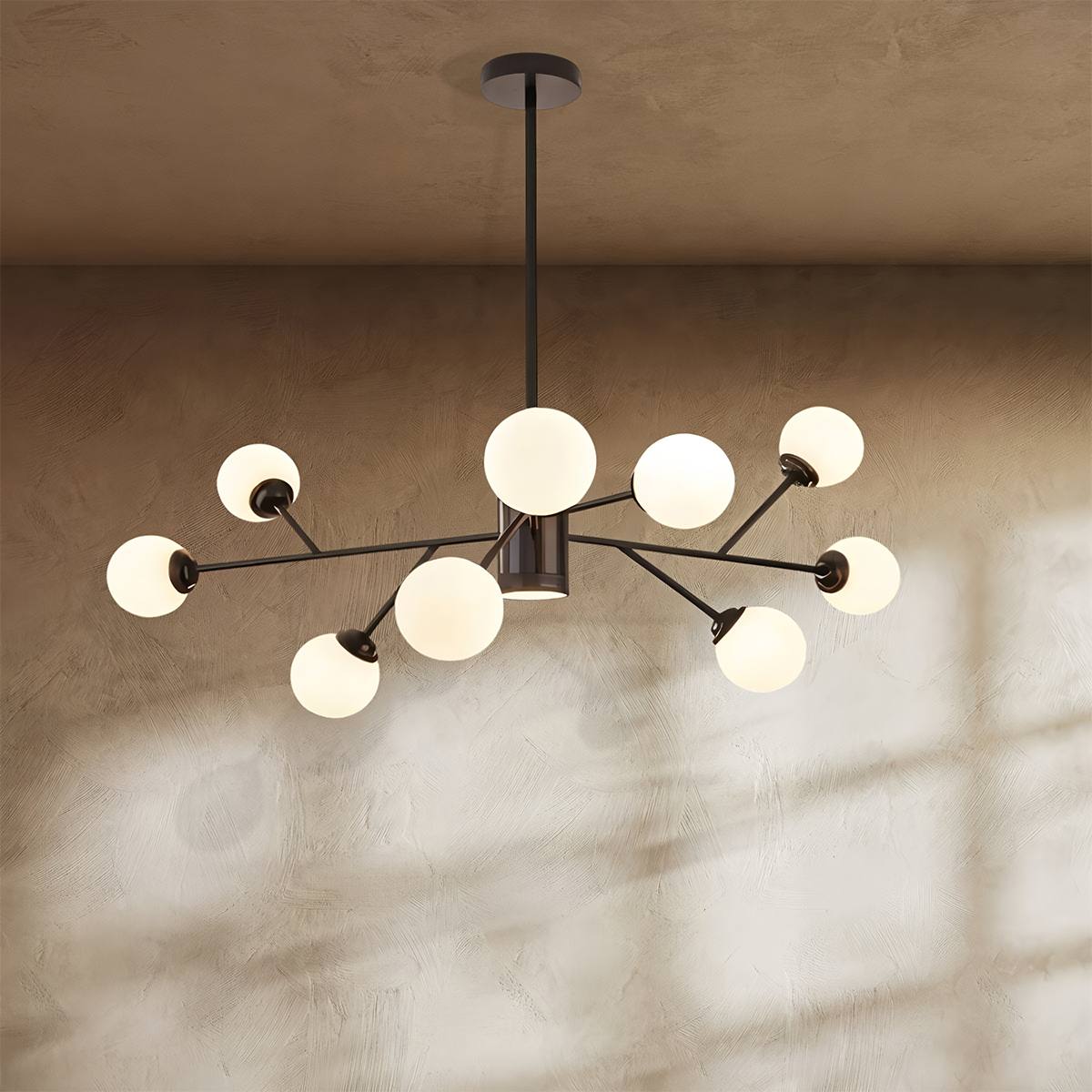 Arcadia Luxe Chandelier In Gold Or Black Aluminum Finish For Cozy Ambience