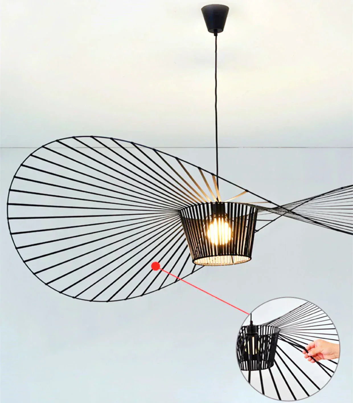 Suspension AureaShade Chapeau-Écran, Noir, Marron et Blanc, 5 Tailles