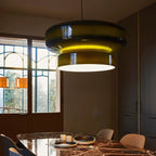 Lampa wisząca NovaLume z ręcznie dmuchanego szkła z organicznym kloszem o dwóch bryłach