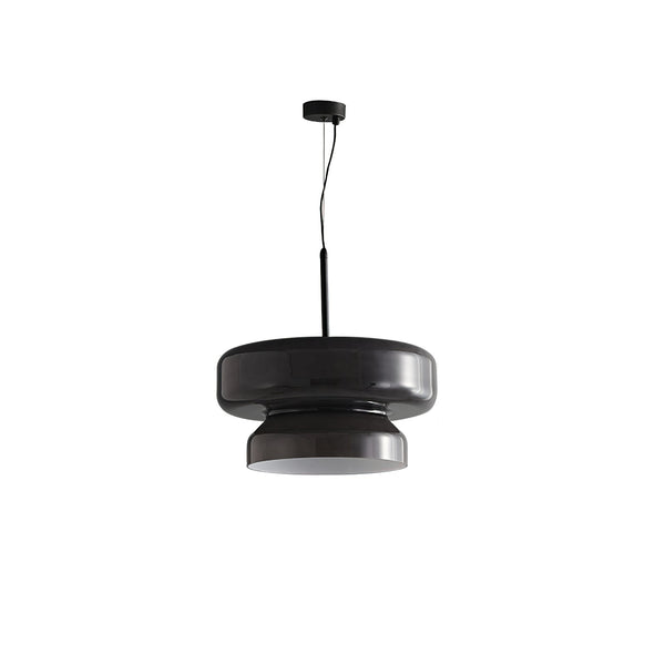 Lampa wisząca NovaLume z ręcznie dmuchanego szkła z organicznym kloszem o dwóch bryłach