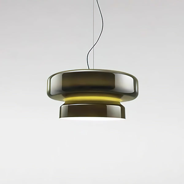 Lampa wisząca NovaLume z ręcznie dmuchanego szkła z organicznym kloszem o dwóch bryłach