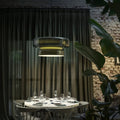 Lampa wisząca NovaLume z ręcznie dmuchanego szkła z organicznym kloszem o dwóch bryłach
