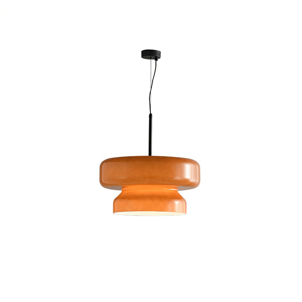 Lampa wisząca NovaLume z ręcznie dmuchanego szkła z organicznym kloszem o dwóch bryłach