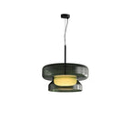 Lampa wisząca NovaLume z ręcznie dmuchanego szkła z organicznym kloszem o dwóch bryłach