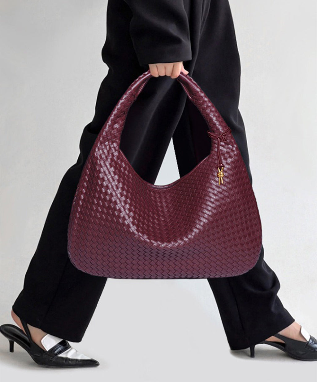 ElyraNova Vegan Leather Hobo Bag, 47 x 32 x 21 cm, Five Colors