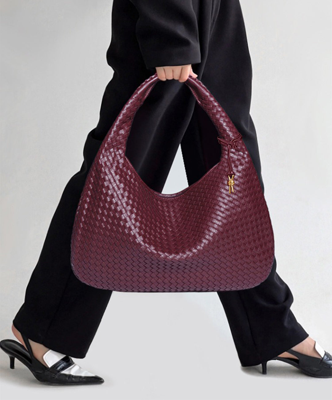 ElyraNova Vegan Leather Hobo Bag, 47 x 32 x 21 cm, Five Colors