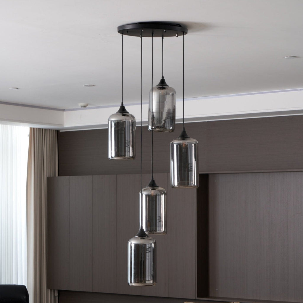 June Minimalist Bottle Glass Pendant Light Smoke Gray | Fioriscas