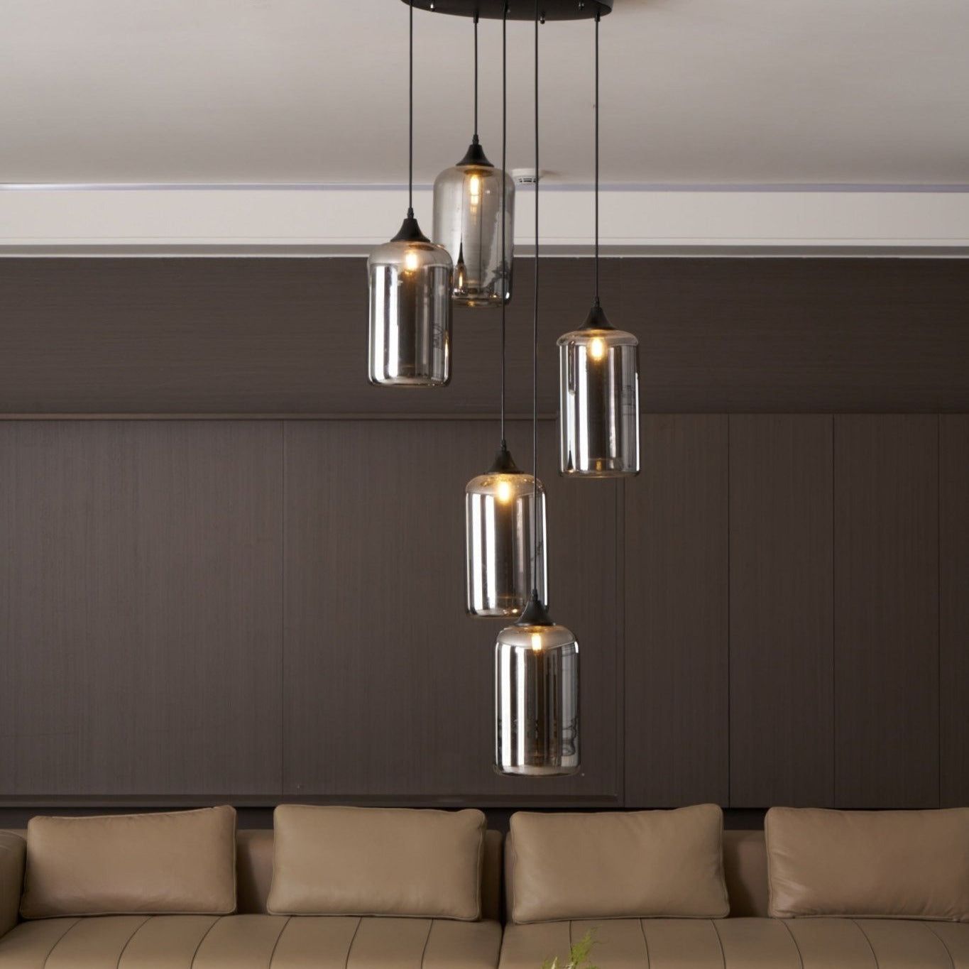 June Minimalist Bottle Glass Pendant Light Smoke Gray | Fioriscas