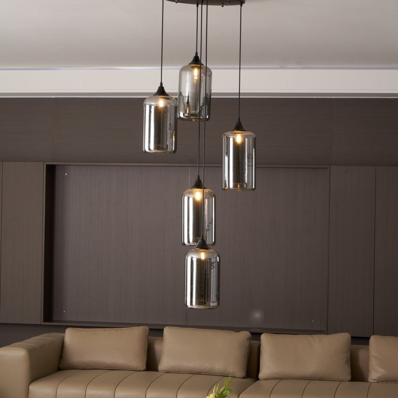 June Minimalist Bottle Glass Pendant Light Smoke Gray | Fioriscas