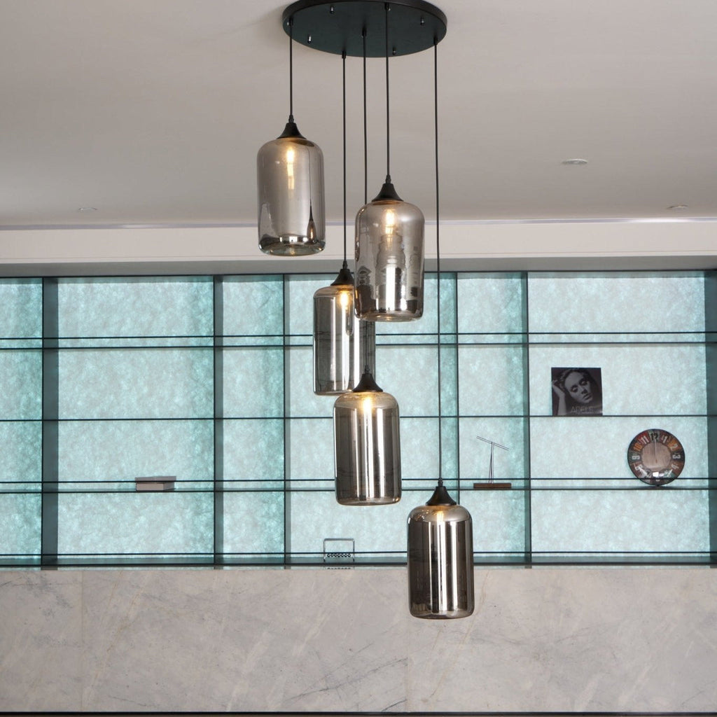 June Minimalist Bottle Glass Pendant Light Smoke Gray | Fioriscas