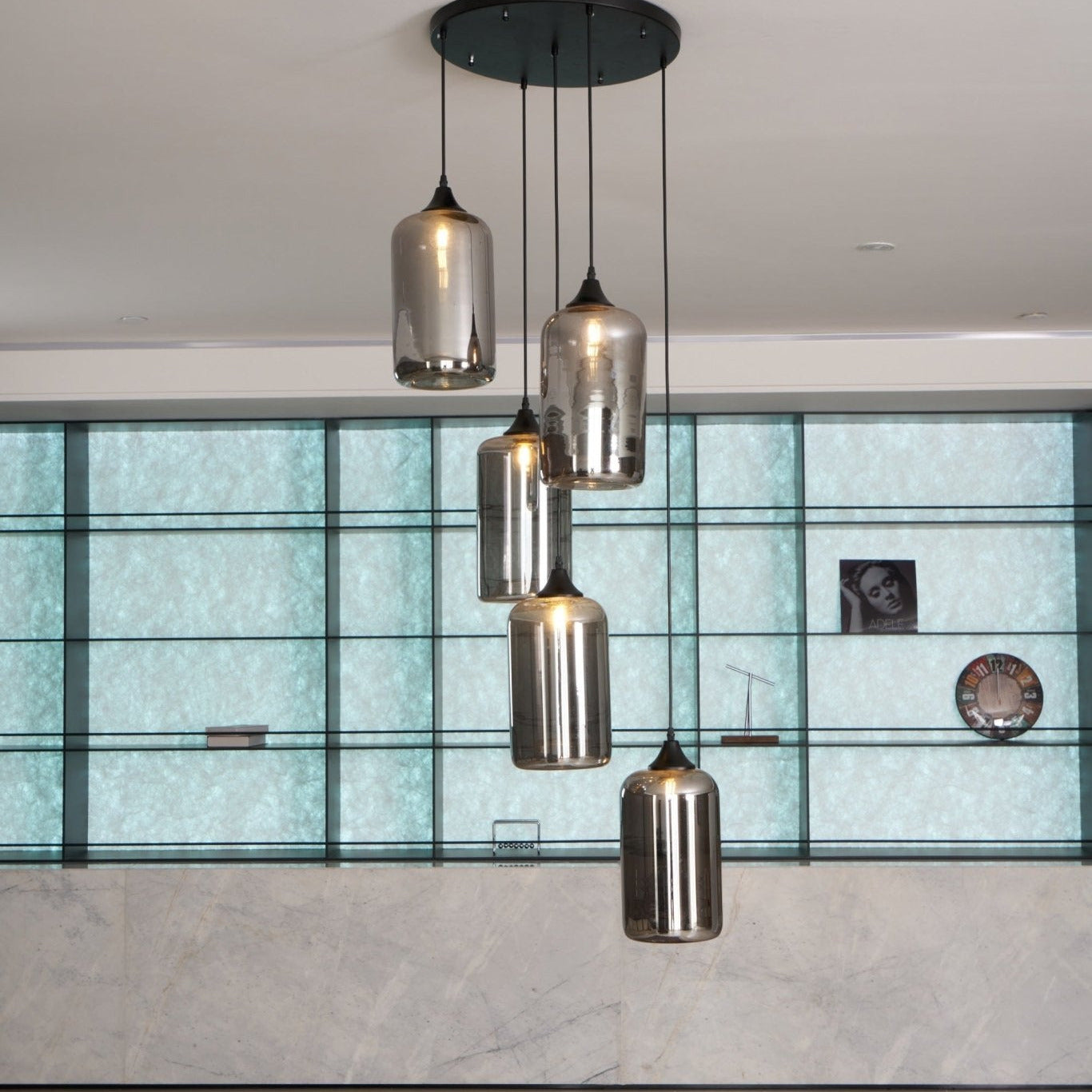 June Minimalist Bottle Glass Pendant Light Smoke Gray | Fioriscas