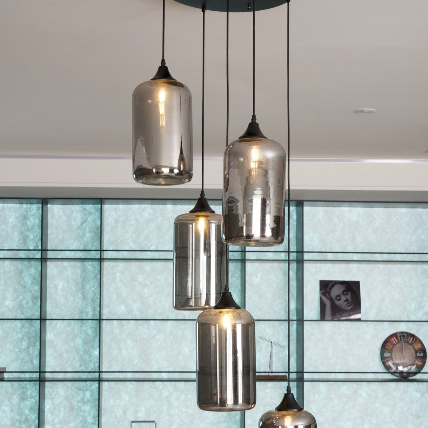 June Minimalist Bottle Glass Pendant Light Smoke Gray | Fioriscas