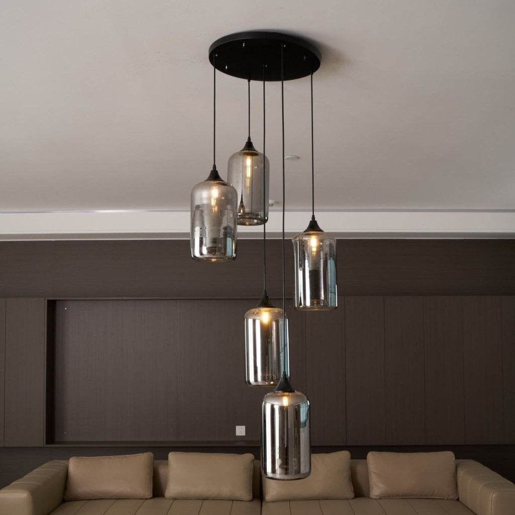 June Minimalist Bottle Glass Pendant Light Smoke Gray | Fioriscas