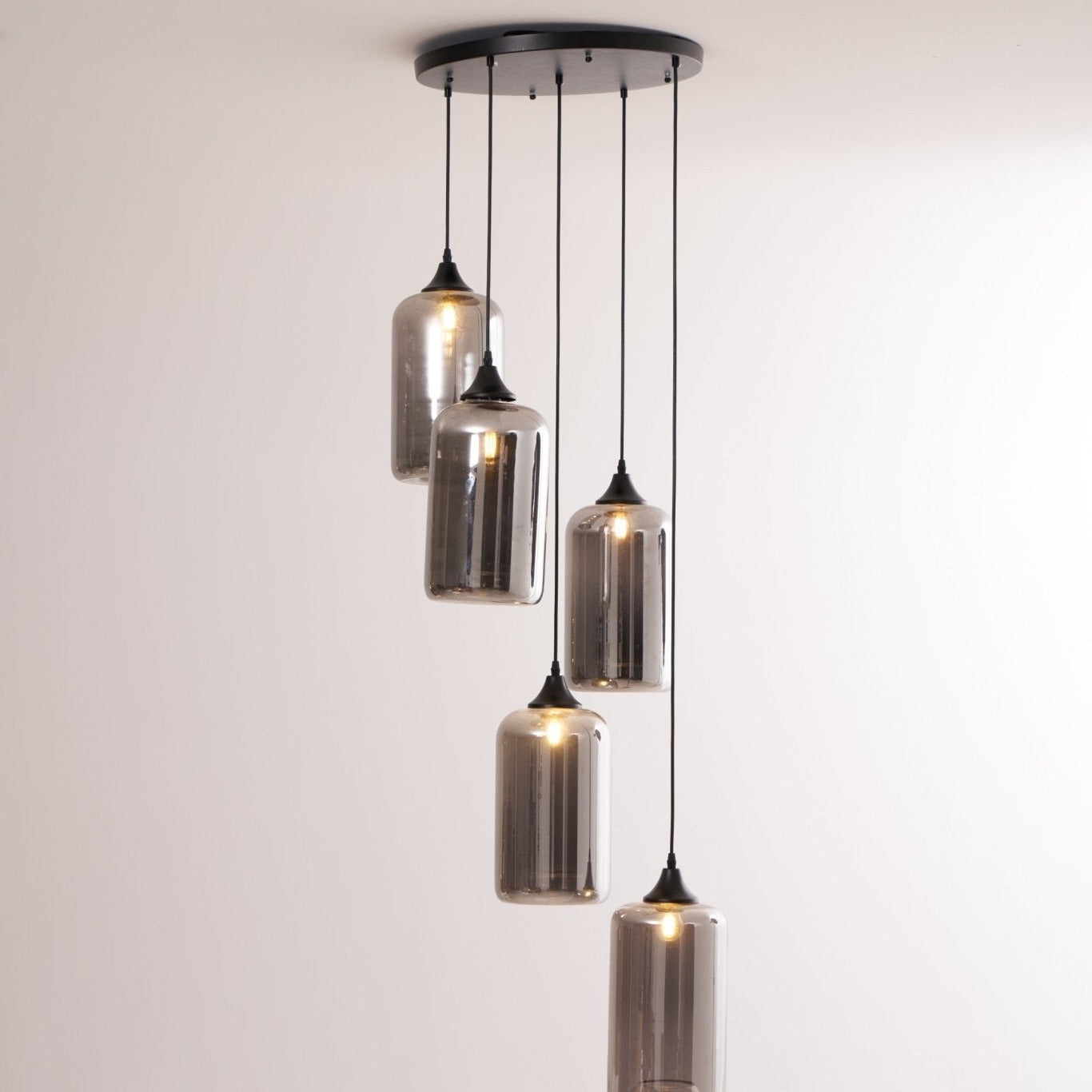 June Minimalist Bottle Glass Pendant Light Smoke Gray | Fioriscas