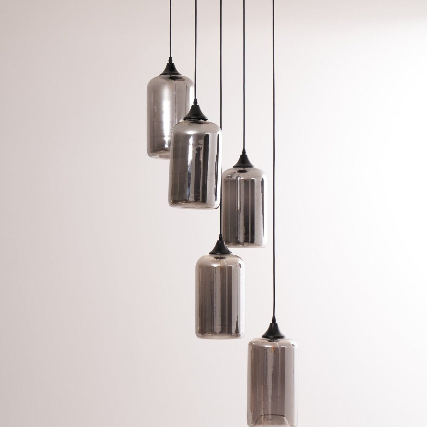 June Minimalist Bottle Glass Pendant Light Smoke Gray | Fioriscas