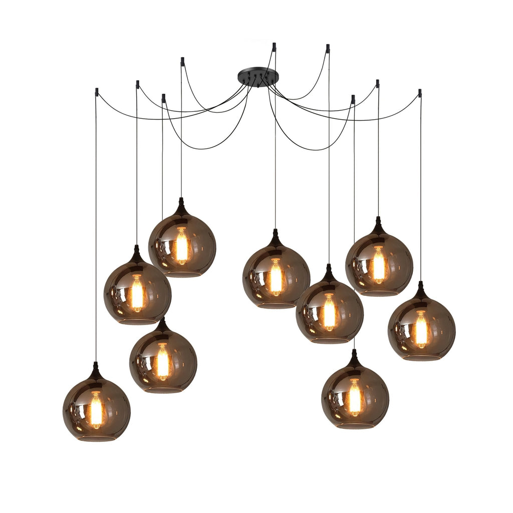 June Minimalist Bottle Glass Pendant Light Smoke Gray | Fioriscas