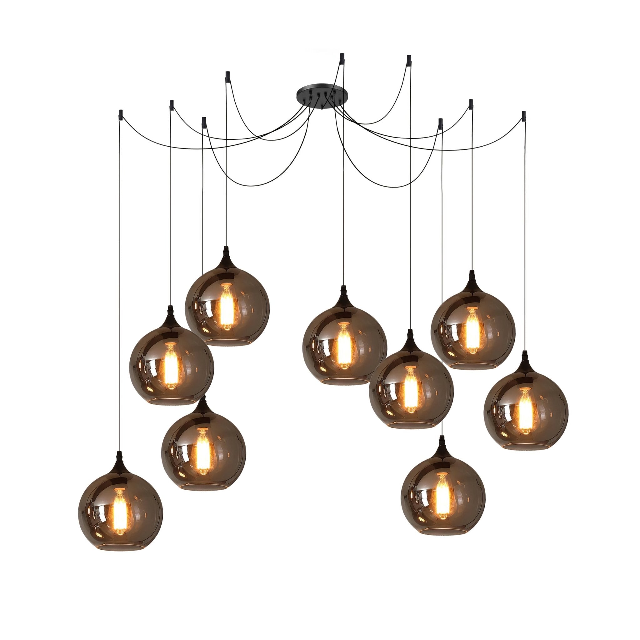 June Minimalist Bottle Glass Pendant Light Smoke Gray | Fioriscas