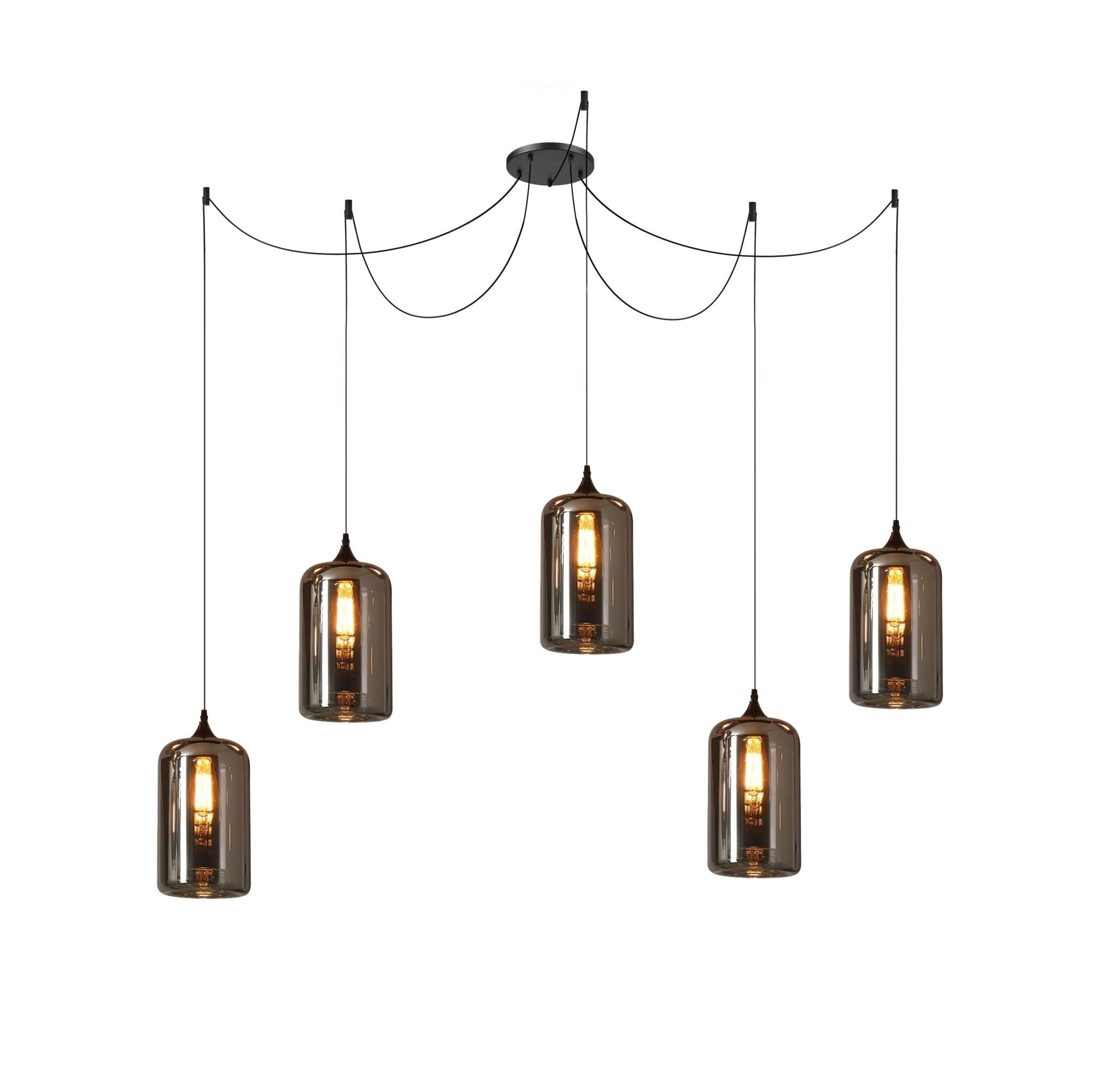 June Minimalist Bottle Glass Pendant Light Smoke Gray | Fioriscas
