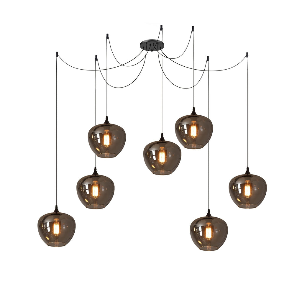 June Minimalist Bottle Glass Pendant Light Smoke Gray | Fioriscas