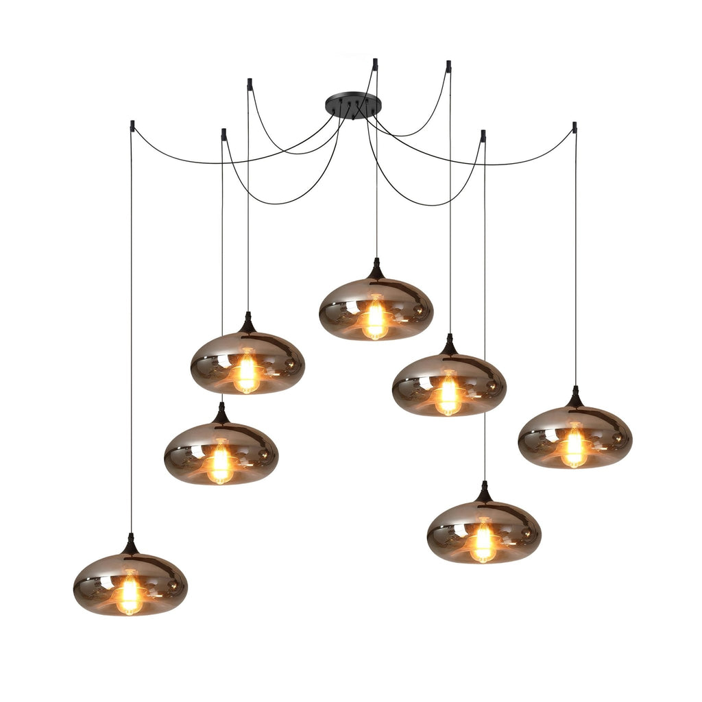 June Minimalist Bottle Glass Pendant Light Smoke Gray | Fioriscas