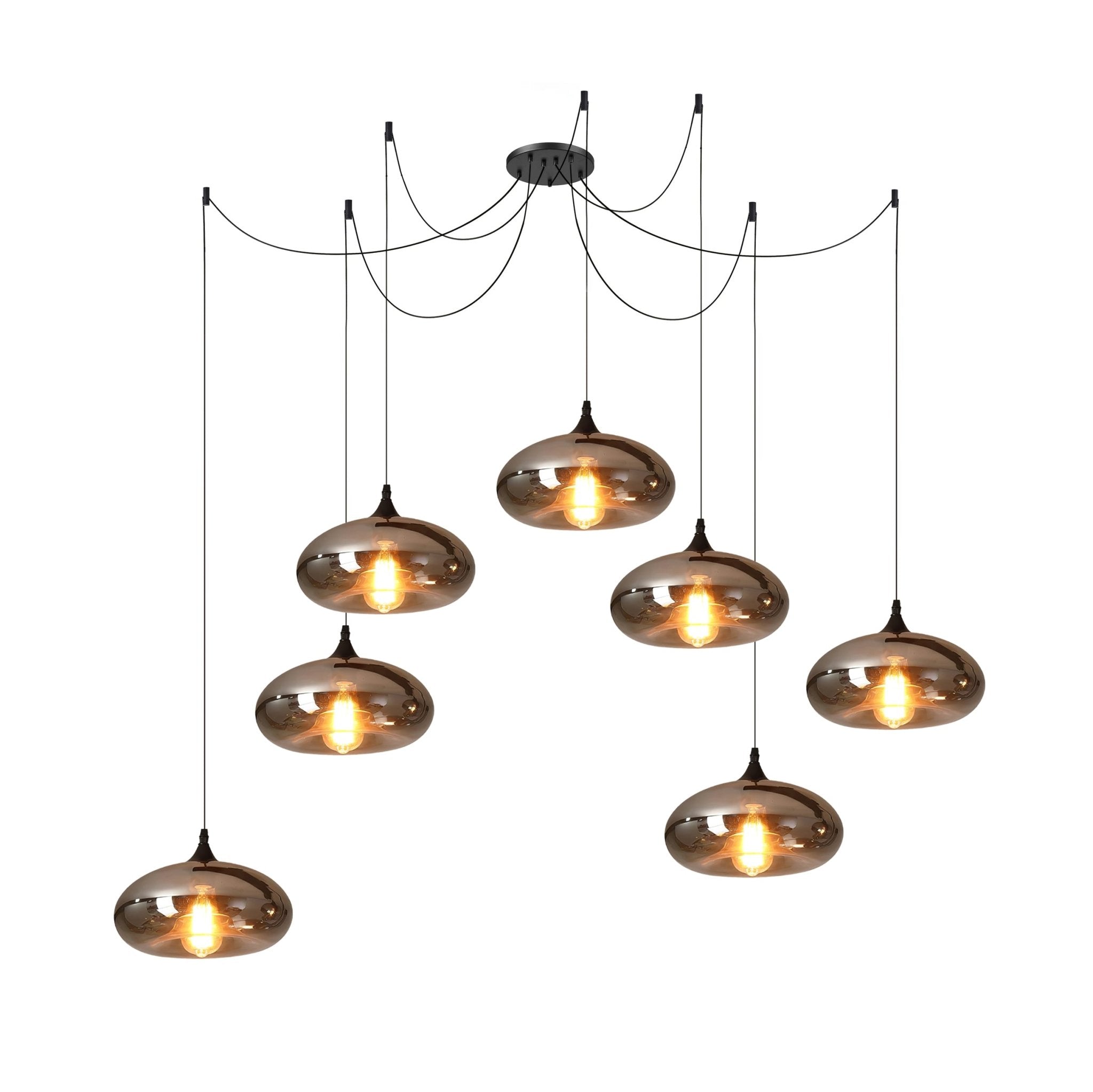 June Minimalist Bottle Glass Pendant Light Smoke Gray | Fioriscas