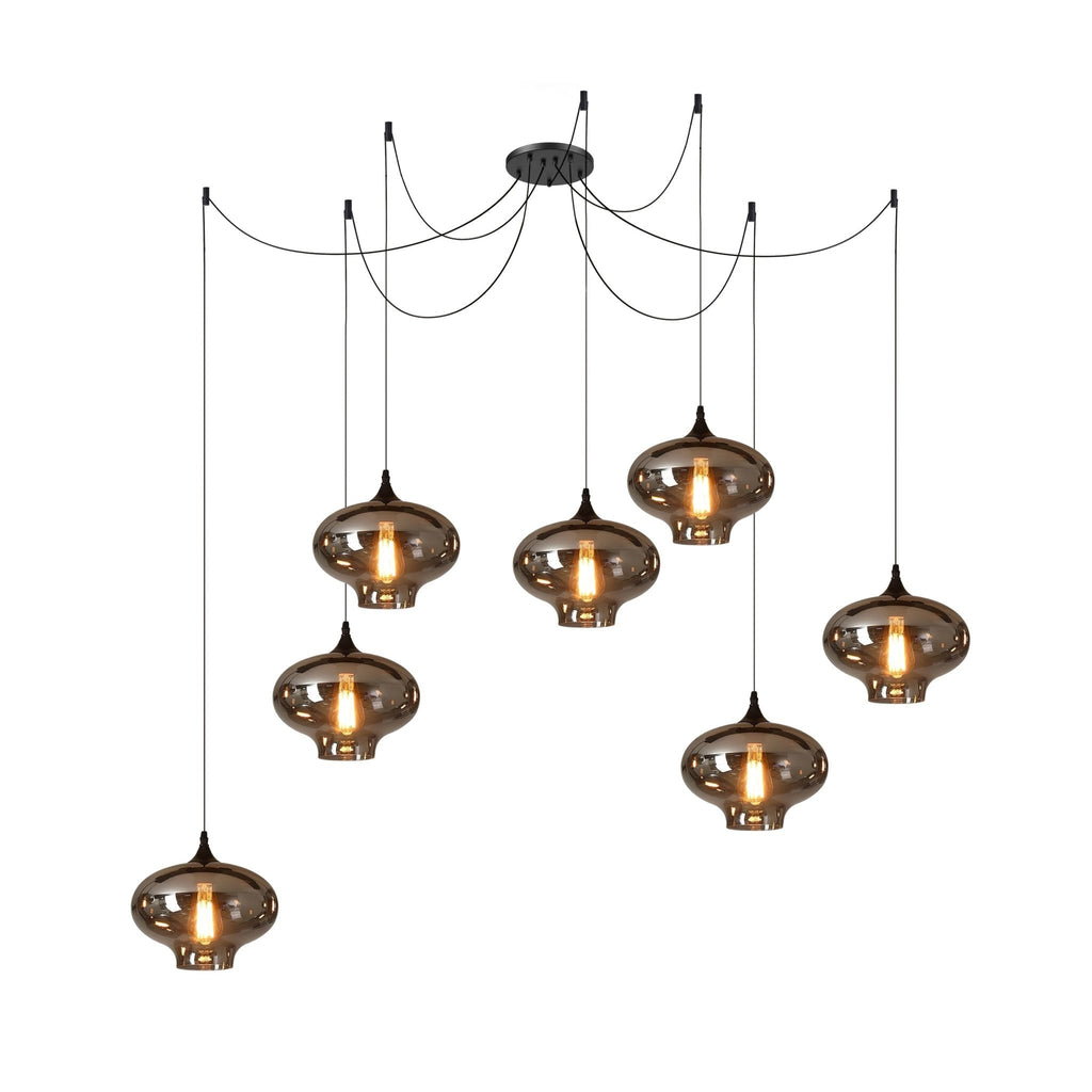 June Minimalist Bottle Glass Pendant Light Smoke Gray | Fioriscas