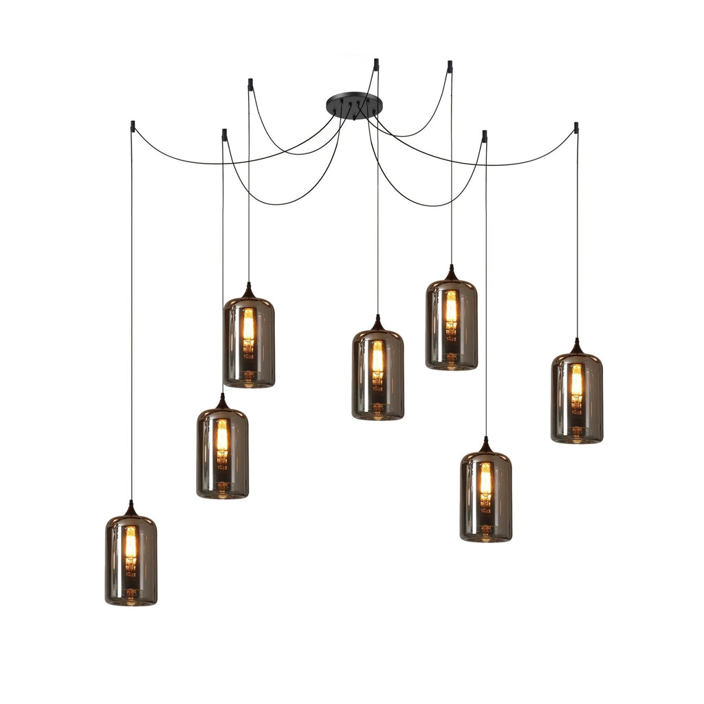 June Minimalist Bottle Glass Pendant Light Smoke Gray | Fioriscas