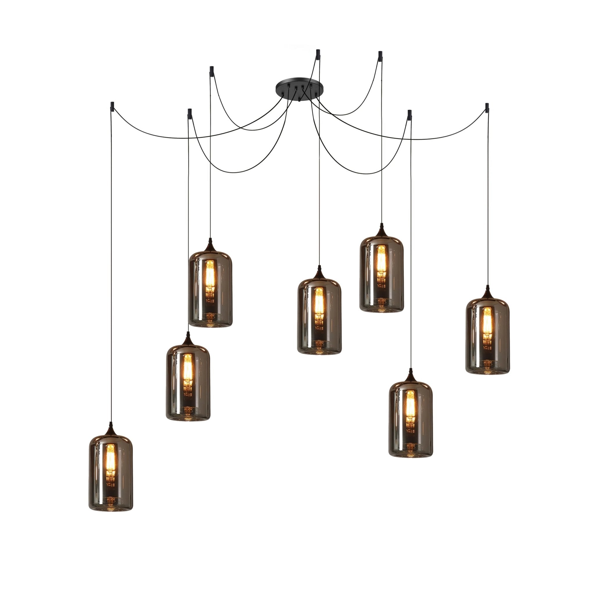 June Minimalist Bottle Glass Pendant Light Smoke Gray - Neutralighting