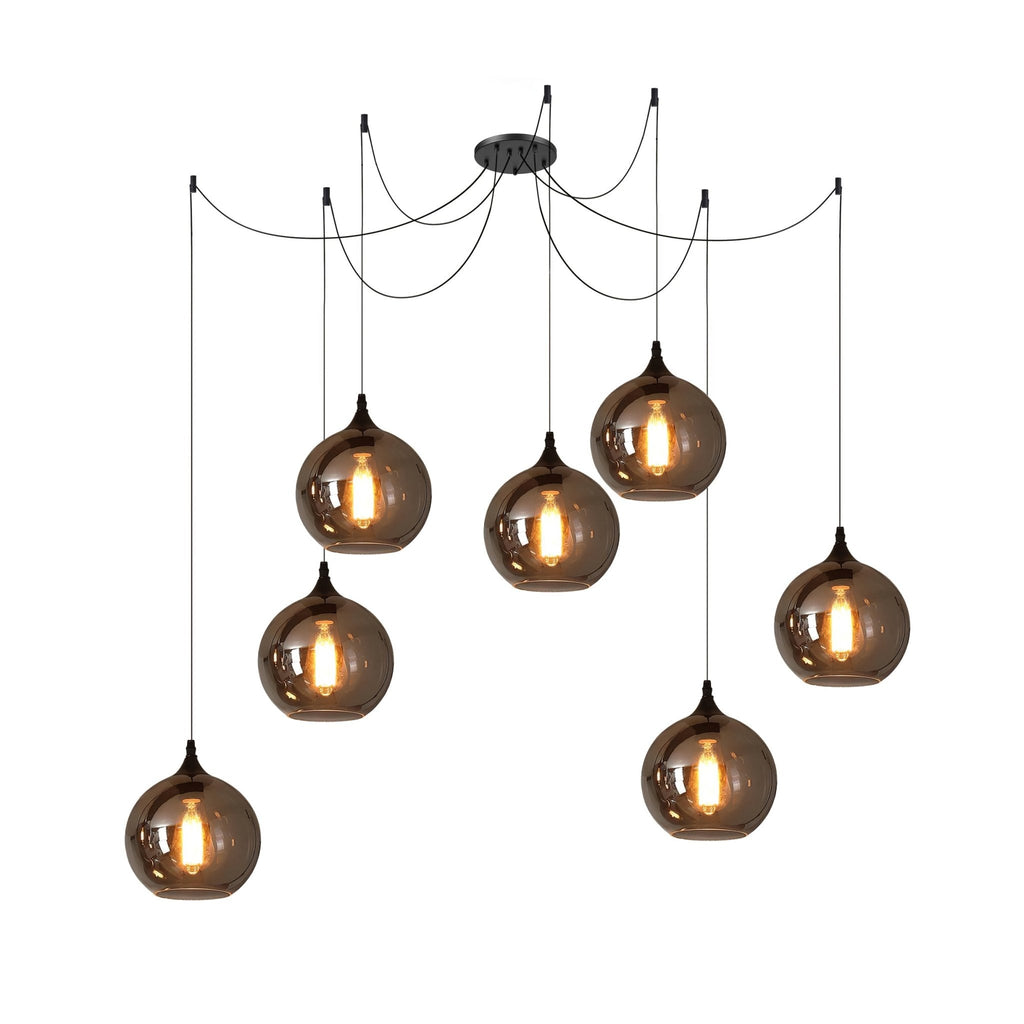 June Minimalist Bottle Glass Pendant Light Smoke Gray | Fioriscas