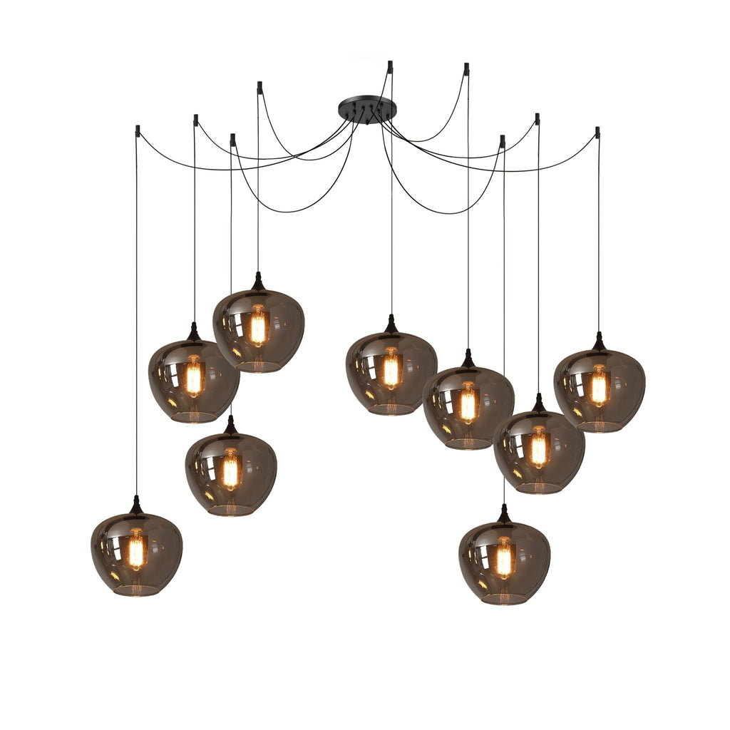 June Minimalist Bottle Glass Pendant Light Smoke Gray | Fioriscas