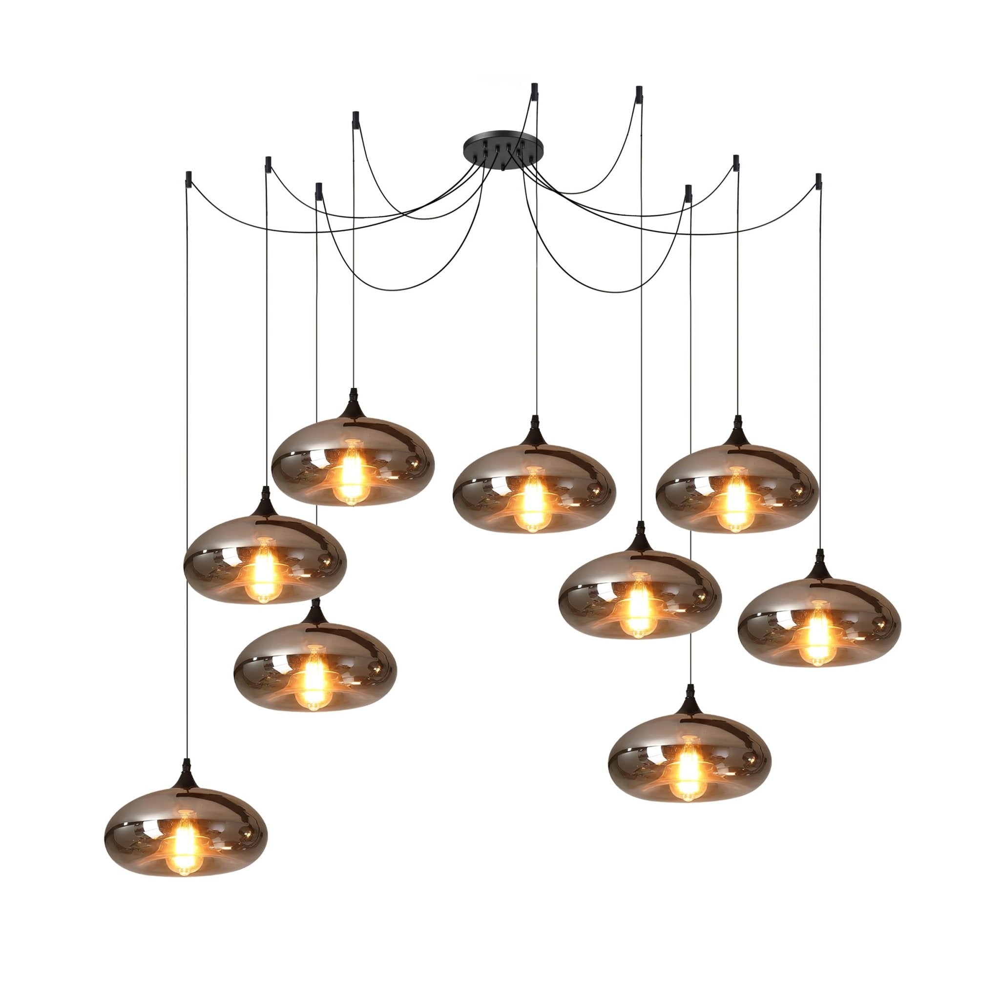 June Minimalist Bottle Glass Pendant Light Smoke Gray | Fioriscas